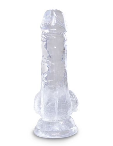 Прозрачный фаллоимитатор King Cock Clear 5  Cock with Balls - 15,2 см. фото 2