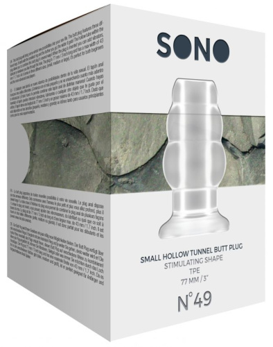 Прозрачная анальная пробка с тоннелем №49 Small Hollow Tunnel Butt Plug 3 Inch - 7,7 см. фото 2