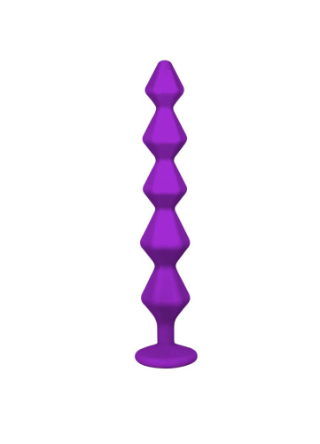 Фиолетовая анальная цепочка с кристаллом Chummy - 16 см. фото 3