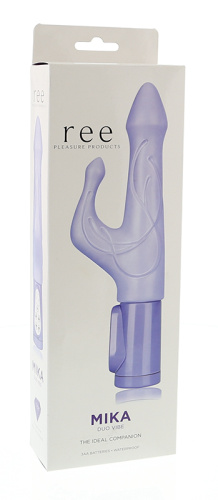 Сиреневый вибромассажёр с клиторальным отростком Mika - 17,8 см. фото 2