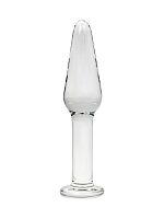 Прозрачный удлиненный анальный плаг из стекла - 12 см.