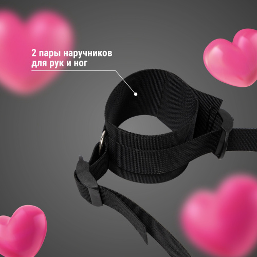 Черный комплект строп для фиксации на кровати фото 5