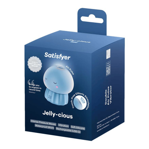 Голубой вакуумный стимулятор клитора в форме медузы Satisfyer Jelly-cious фото 3