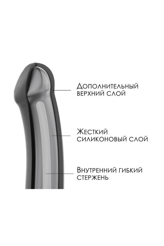 Черный фаллос на присоске Silicone Bendable Dildo L - 19 см. фото 9