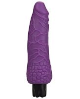 Фиолетовый вибратор-реалистик Realistic Skin Vibrator Small - 16,3 см.