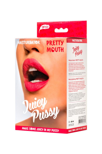 Телесный двусторонний мастурбатор Pretty Mouth - ротик и вагина фото 9