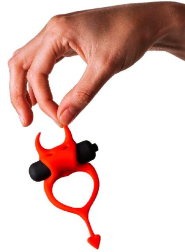 Красное эрекционное кольцо в форме дьяволенка DEVOL COCKRING фото 3