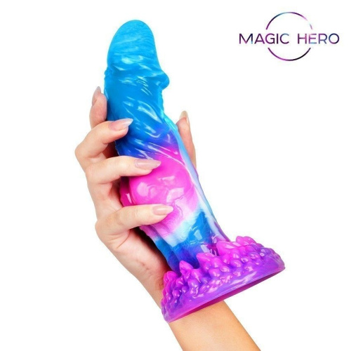 Разноцветный фантазийный фаллоимитатор - 22 см. фото 5