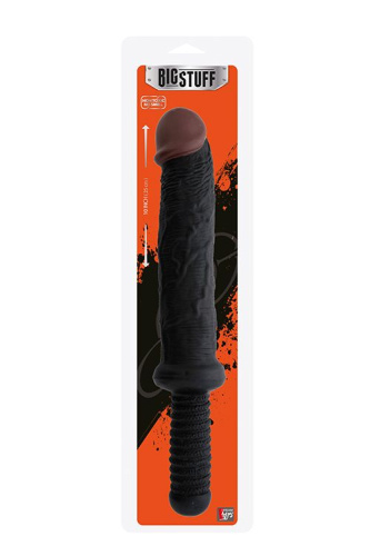 Чёрный фаллоимитатор-гигант с рукоятью BIGSTUFF DONG WITH HANDLE 10INCH - 25 см. фото 2 Чёрный фаллоимитатор-гигант с рукоятью BIGSTUFF DONG WITH HANDLE 10INCH - 25 см. фото 2