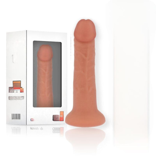 Телесный реалистичный вибратор с управлением через приложение - 22 см. фото 4