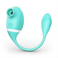 Мятный вакуумный вибростимулятор Tadpole Vibrating Dual Stimulation с виброхвостиком