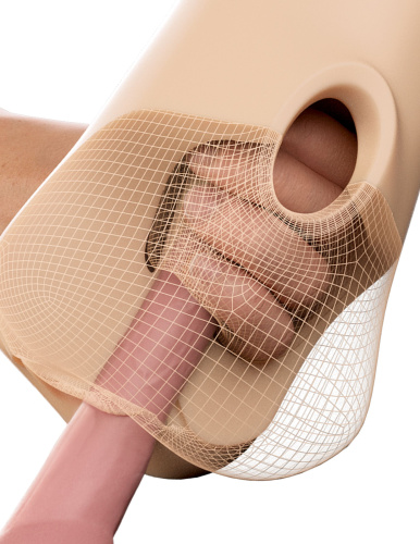 Телесный мастурбатор с вибрацией Double Pounder Vibrating Squeeze Stroker фото 6