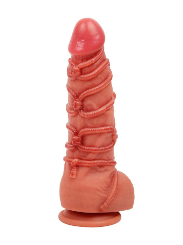 Телесный фаллоимитатор с имитацией шибари - 25 см. фото 4 Телесный фаллоимитатор с имитацией шибари - 25 см. фото 4