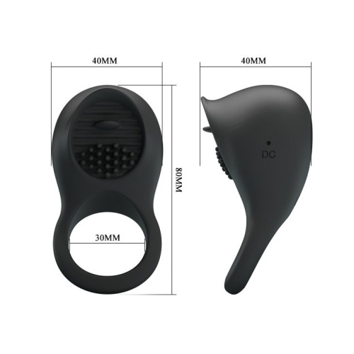 Черное эрекционное кольцо Ring Shaking II фото 3