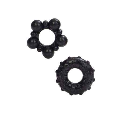 Набор из двух черных эрекционных колец MUSCLE RING фото 2