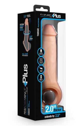 Телесная насадка-удлинитель Thrive 8.75 Inch Realistic Penis Extender Sleeve - 22,2 см. фото 5