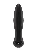 Черный вибратор-торпеда с кристалликами The Gem Black - 16,6 см.