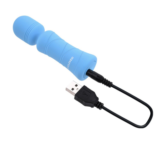 Голубой wand-вибратор Out Of The Blue - 10,5 см. фото 4
