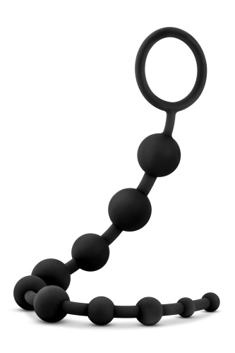 Черная анальная цепочка 10 Anal Beads - 31,8 см. фото 2