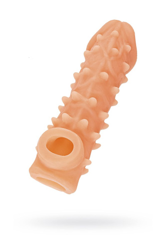 Телесная закрытая насадка с пупырышками Cock Sleeve 005 Size M - 15,6 см. фото 2