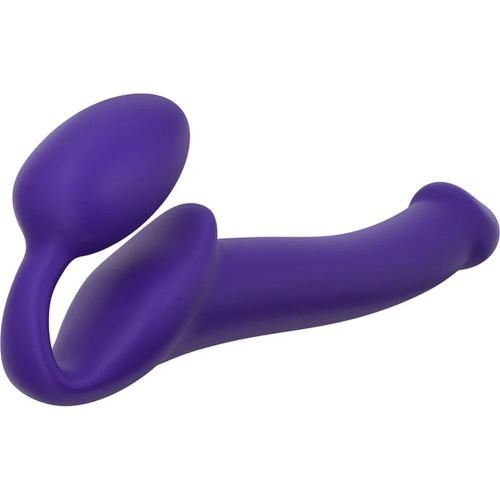 Фиолетовый безремневой страпон Silicone Bendable Strap-On - size S фото 2