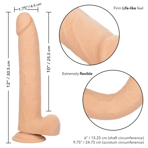 Телесный фаллоимитатор-гигант Size Queen 10  - 30,5 см. фото 2