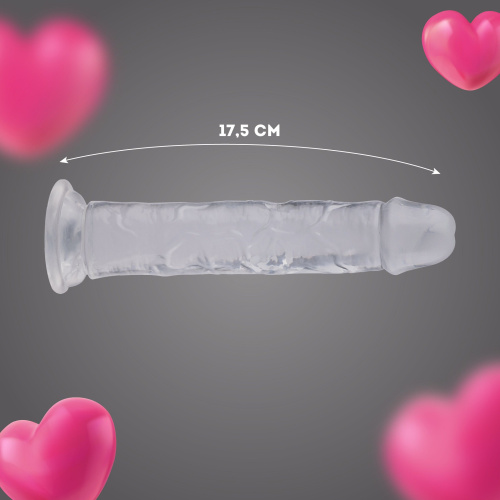 Прозрачный силиконовый фаллоимитатор - 17,5 см. фото 6