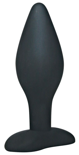 Чёрный анальный стимулятор Silicone Butt Plug Large - 12 см. фото 2