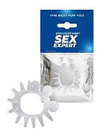 Эластичное эрекционное кольцо с шариками и лучами