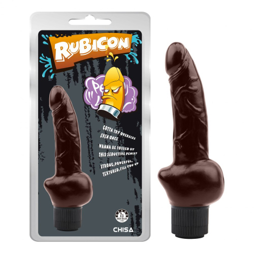 Коричневый вибратор Obsidian Vibe Cock - 19 см. фото 2