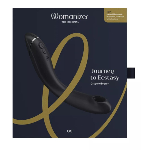 Темно-серый стимулятор G-точки Womanizer OG c технологией Pleasure Air и вибрацией - 17,7 см. фото 2