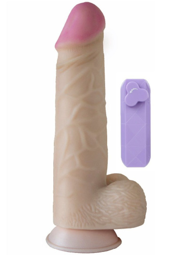 Телесный вибромассажёр-гигант с проводным пультом - 27 см. Телесный вибромассажёр-гигант с проводным пультом - 27 см.