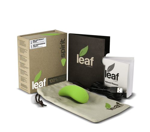 Зеленый перезаряжаемый вибромассажер Spirit by Leaf фото 5