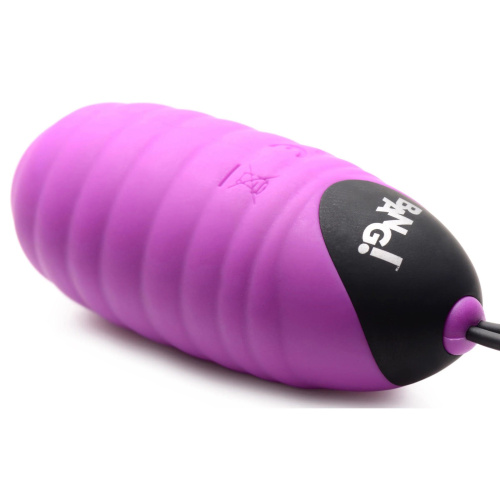 Лиловое ребристое виброяйцо с пультом ДУ 28X Ribbed Silicone Egg фото 3