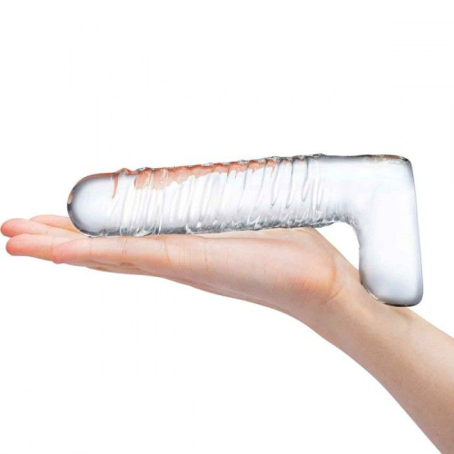 Прозрачный фаллоимитатор 8  Realistic Ribbed Glass Dildo - 20,3 см. фото 5