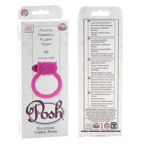Розовое эрекционное кольцо Posh Silicone Vibro Rings фото 3