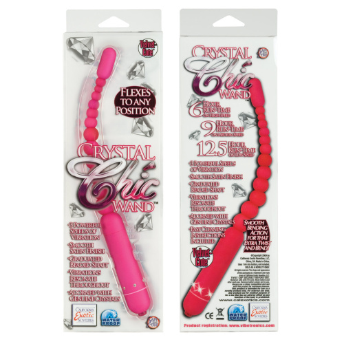 Роскошный розовый анальный вибратор Crysral Chic Wand фото 2