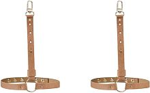 Коричневые гартеры с металлической фурнитурой