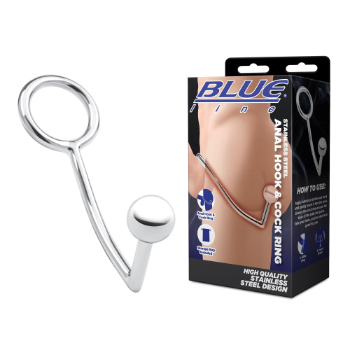 Кольцо на пенис с анальным стимулятором Stainless Steel Anal Hook & Cock Ring фото 3
