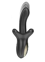 Черный вибратор с эффектом фрикций и посасывания - 23 см.