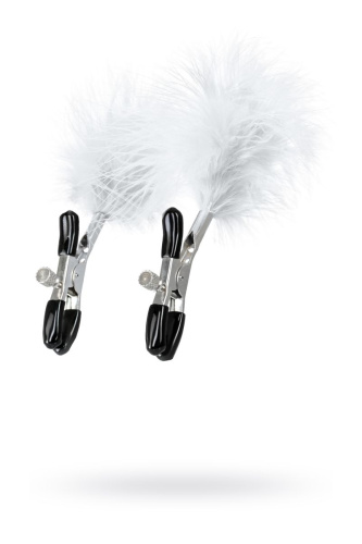 Зажимы для сосков TOYFA Theatre с белым пухом фото 5 Зажимы для сосков TOYFA Theatre с белым пухом фото 5