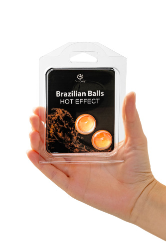 Набор из 2 шариков с массажным маслом Brazilian Balls с разогревающим эффектом фото 5