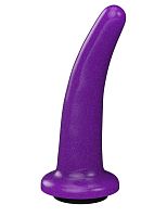 Фиолетовая гладкая изогнутая насадка-плаг - 13,5 см.