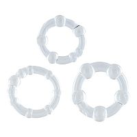 Набор из 3 прозрачный эрекционных колец KIT 3 COCK RING BE ON THE BALL CLEAR
