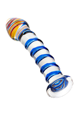 Прозрачный фаллос из стекла со спиралью - 18 см. фото 2