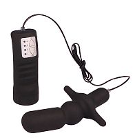Чёрный вибромассажер для анальной стимуляции MENZSTUFF VIBRATING REAMER WATERPROOF