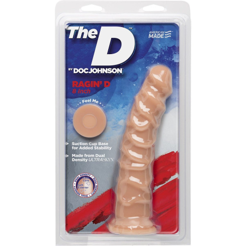 Телесный фаллоимитатор на присоске The D™ Ragin’ D 8  Vanilla - 20,32 см. фото 2