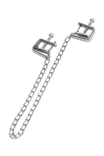 Серебристые зажимы для сосков Theatre с цепочкой фото 4 Серебристые зажимы для сосков Theatre с цепочкой фото 4