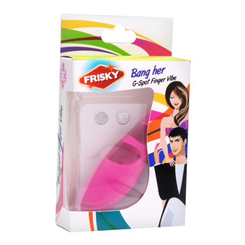 Розовая насадка на палец с вибрацией Bang Her Silicone G-Spot Finger Vibe фото 4