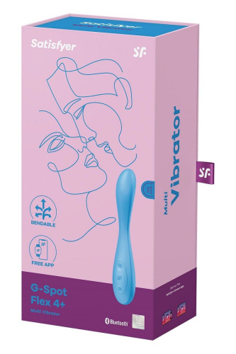 Голубой гибкий вибромассажер Satisfyer G-Spot Flex 4+ - 19 см. фото 4